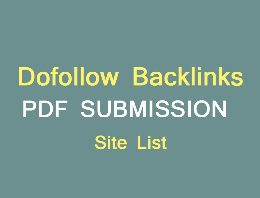 PDF Submission Site List 2019 | Dofollow Backlinks PDF Site List 2019